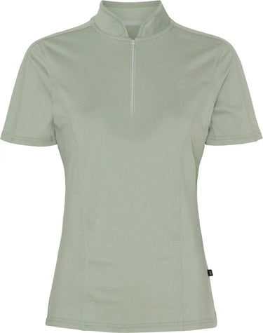 Equipage Ladies Awesome Sage Green Melange Short Sleeve Riding Blouse| Online For Equine