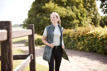 Equipage Ladies Awesome Sage Green Melange Short Sleeve Riding Blouse| Online For Equine