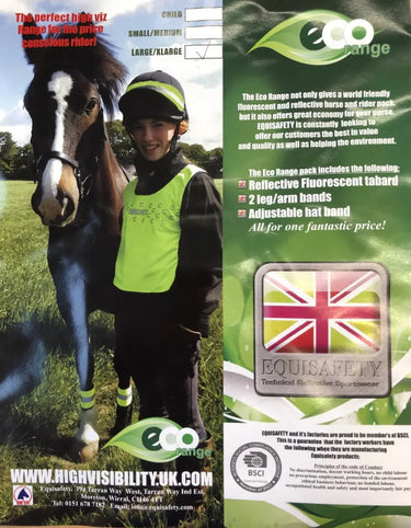 Buy Equisafety Hi Vis Eco Pack -Yellow-Large/XLarge| Online for Equine