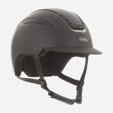 Evoke Callisto Classic Peak Riding Hat Black Black Crystal Frame| Online For Equine
