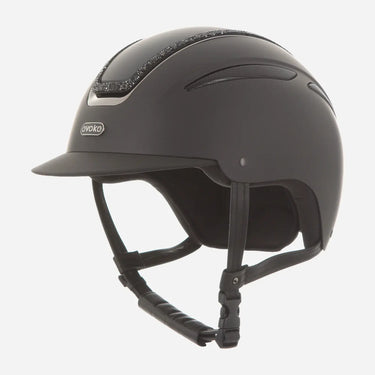 Evoke Callisto Classic Peak Riding Hat Black Black Crystal Frame| Online For Equine