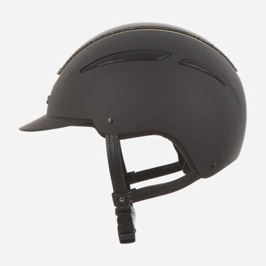 Evoke Callisto Classic Peak Riding Hat Black Gold Crystal Frame| Online For Equine