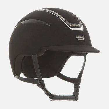 Evoke Callisto Classic Peak Riding Hat Black Metallic Marcasite Crystal Frame| Online For Equine