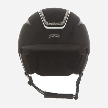 Evoke Callisto Classic Peak Riding Hat Black Suede Marcasite Crystal Frame| Online For Equine