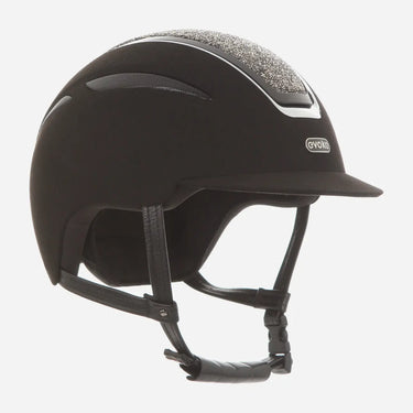 Evoke Callisto Classic Peak Riding Hat Black Suede Marcasite Crystal| Online For Equine