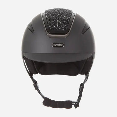Evoke Callisto Classic Peak Riding Hat Black with Black Crystal Panel| Online For Equine