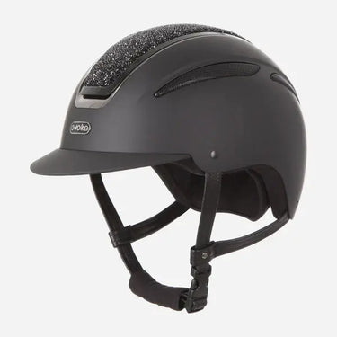 Evoke Callisto Classic Peak Riding Hat Black with Black Crystal Panel| Online For Equine