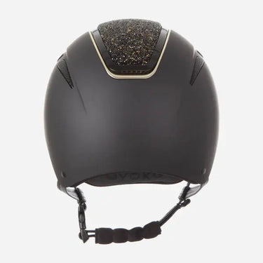 Evoke Callisto Classic Peak Riding Hat Black with Gold Crystal Panel| Online For Equine