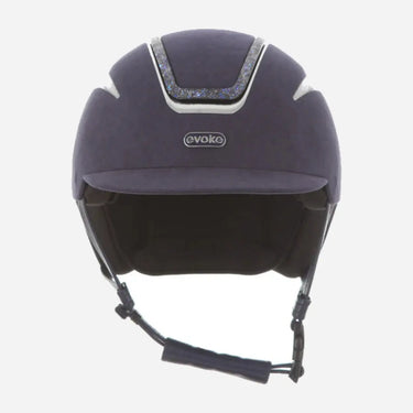 Evoke Callisto Classic Peak Riding Hat Cool Blue Suede Blue Crystal Frame| Online For Equine