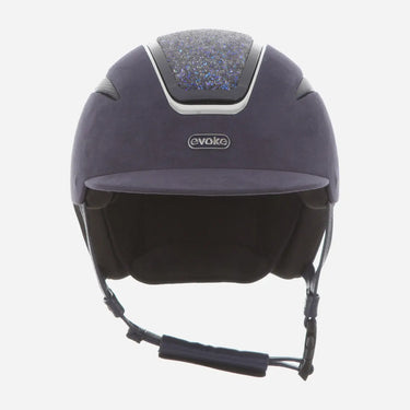 Evoke Callisto Classic Peak Riding Hat Cool Blue Suede Blue Crystal| Online For Equine