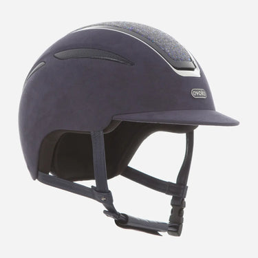 Evoke Callisto Classic Peak Riding Hat Cool Blue Suede Blue Crystal| Online For Equine