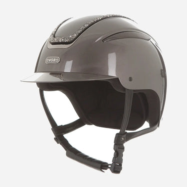 Evoke Callisto Classic Peak Riding Hat Metallic Graphite Marcasite Crystal Frame| Online For Equine