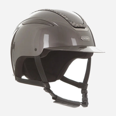 Evoke Callisto Classic Peak Riding Hat Metallic Graphite Marcasite Crystal Frame| Online For Equine
