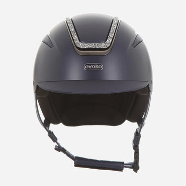 Evoke Callisto Classic Peak Riding Hat Navy Silver Crystal Frame| Online For Equine
