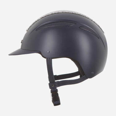 Evoke Callisto Classic Peak Riding Hat Navy Silver Crystal Frame| Online For Equine