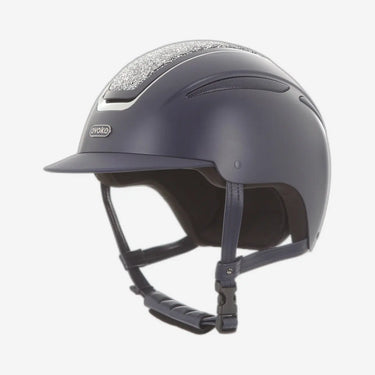 Evoke Callisto Classic Peak Riding Hat Navy Silver Crystal| Online For Equine