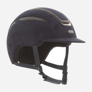 Evoke Callisto Classic  Peak Riding Hat Navy Suede Steel Crystal Frame| Online For Equine