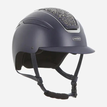 Evoke Callisto Classic Peak Riding Hat Navy with Navy Crystal Panel| Online For Equine