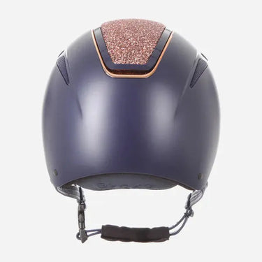 Evoke Callisto Classic Peak Riding Hat Navy with Rose Gold Crystal Panel| Online For Equine