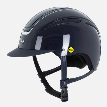 Evoke Callisto MIPS Classic Peak Riding Hat Navy Metallic/Chrome| Online For Equine