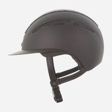 Evoke Callisto Wide Peak Riding Hat Black Black Crystal Frame| Online For Equine