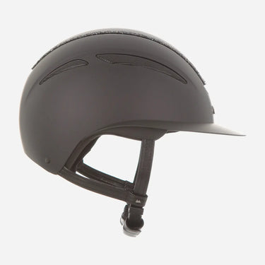 Evoke Callisto Wide Peak Riding Hat Black Black Crystal Frame| Online For Equine