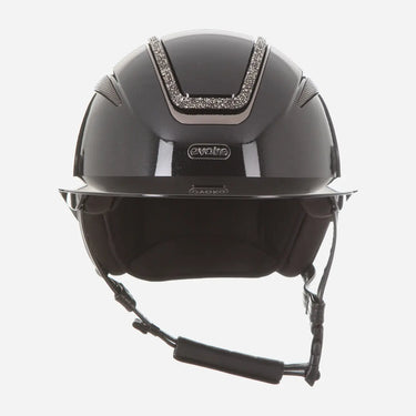 Evoke Callisto Wide Peak Riding Hat Black Metallic Marcasite Crystal Frame| Online For Equine