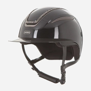 Evoke Callisto Wide Peak Riding Hat Black Metallic Marcasite Crystal Frame| Online For Equine