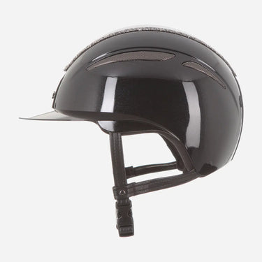 Evoke Callisto Wide Peak Riding Hat Black Metallic Marcasite Crystal Frame| Online For Equine