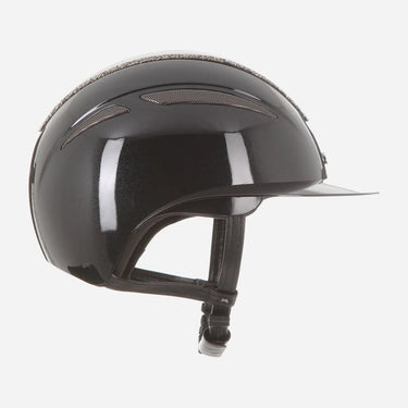 Evoke Callisto Wide Peak Riding Hat Black Metallic Marcasite Crystal Frame| Online For Equine
