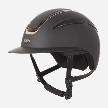 Evoke Callisto Wide Peak Riding Hat Black with Rose Gold| Online For Equine
