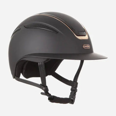 Evoke Callisto Wide Peak Riding Hat Black with Rose Gold| Online For Equine