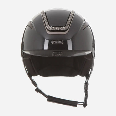 Evoke Callisto Wide Peak Riding Hat Metallic Graphite Marcasite Crystal Frame| Online For Equine
