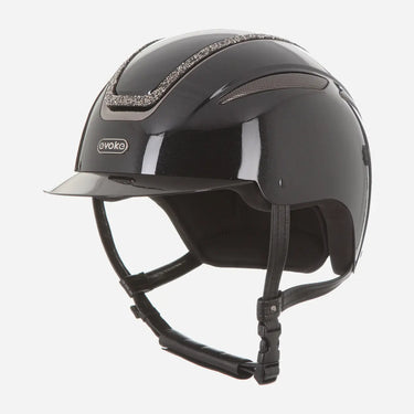 Evoke Callisto Wide Peak Riding Hat Metallic Graphite Marcasite Crystal Frame| Online For Equine