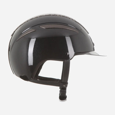 Evoke Callisto Wide Peak Riding Hat Metallic Graphite Marcasite Crystal Frame| Online For Equine