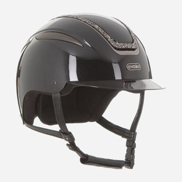 Evoke Callisto Wide Peak Riding Hat Metallic Graphite Marcasite Crystal Frame| Online For Equine