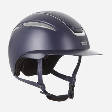 Evoke Callisto Wide Peak Riding Hat Navy Chrome| Online For Equine