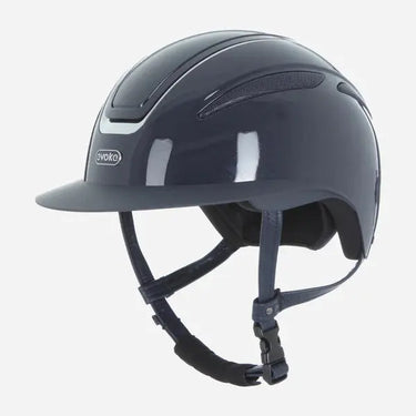 Evoke Callisto Wide Peak Riding Hat Navy Metallic Chrome| Online For Equine