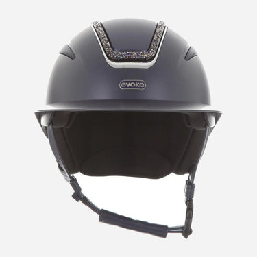 Evoke Callisto Wide Peak Riding Hat Navy Navy Crystal Frame| Online For Equine