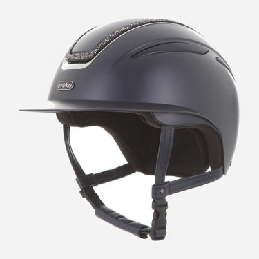 Evoke Callisto Wide Peak Riding Hat Navy Navy Crystal Frame| Online For Equine