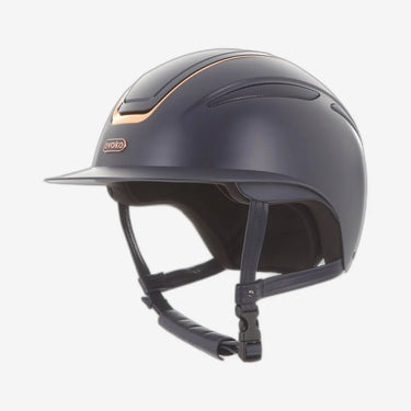 Evoke Callisto Wide Peak Riding Hat Navy Rose Gold| Online For Equine