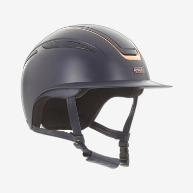 Evoke Callisto Wide Peak Riding Hat Navy Rose Gold| Online For Equine