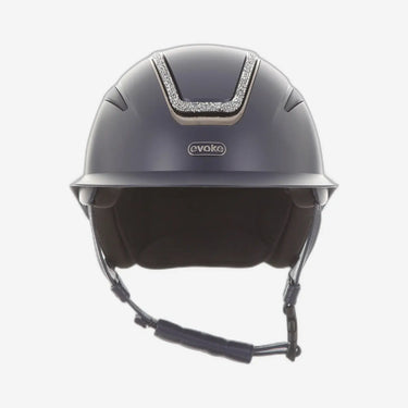 Evoke Callisto Wide Peak Riding Hat Navy Silver Crystal Frame| Online For Equine