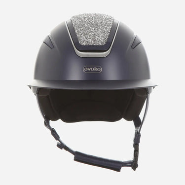 Evoke Callisto Wide Peak Riding Hat Navy Silver Crystal| Online For Equine