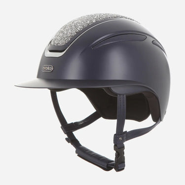 Evoke Callisto Wide Peak Riding Hat Navy Silver Crystal| Online For Equine
