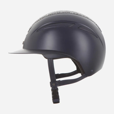 Evoke Callisto Wide Peak Riding Hat Navy Silver Crystal| Online For Equine