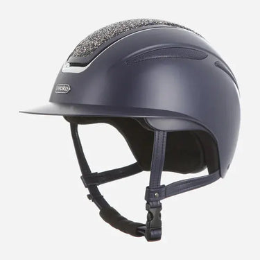 Evoke Callisto Wide Peak Riding Hat Navy with Navy Crystal Panel| Online For Equine