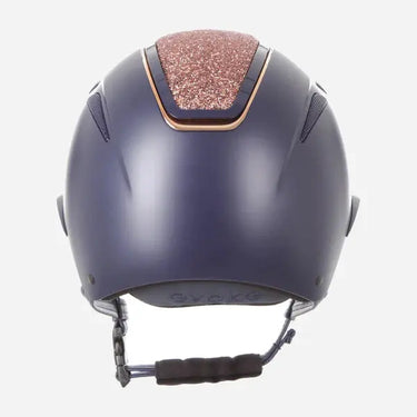Evoke Callisto Wide Peak Riding Hat Navy with Rose Gold Crystal Panel| Online For Equine