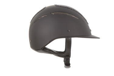 Evoke Elara Classic Peak Riding Hat Black/Black Crystal Frame| Online For Equine