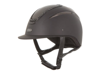 Evoke Elara Classic Peak Riding Hat Black/Black Crystal Frame| Online For Equine